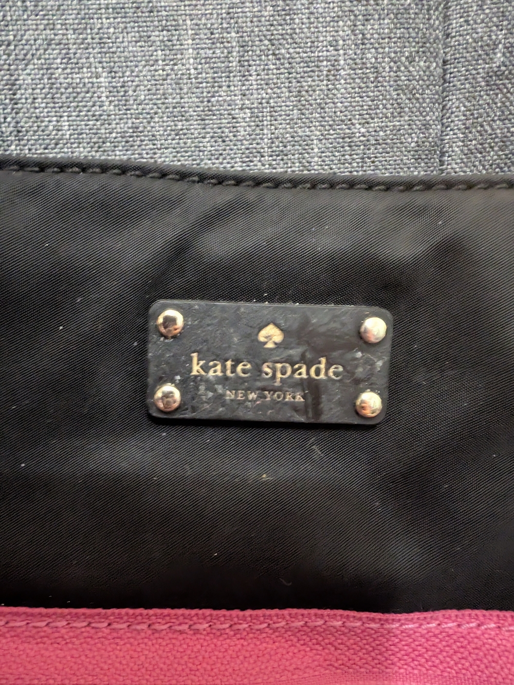 kate spade Black Tote with Pink and Red Zip Accent - Picture 2 of 12